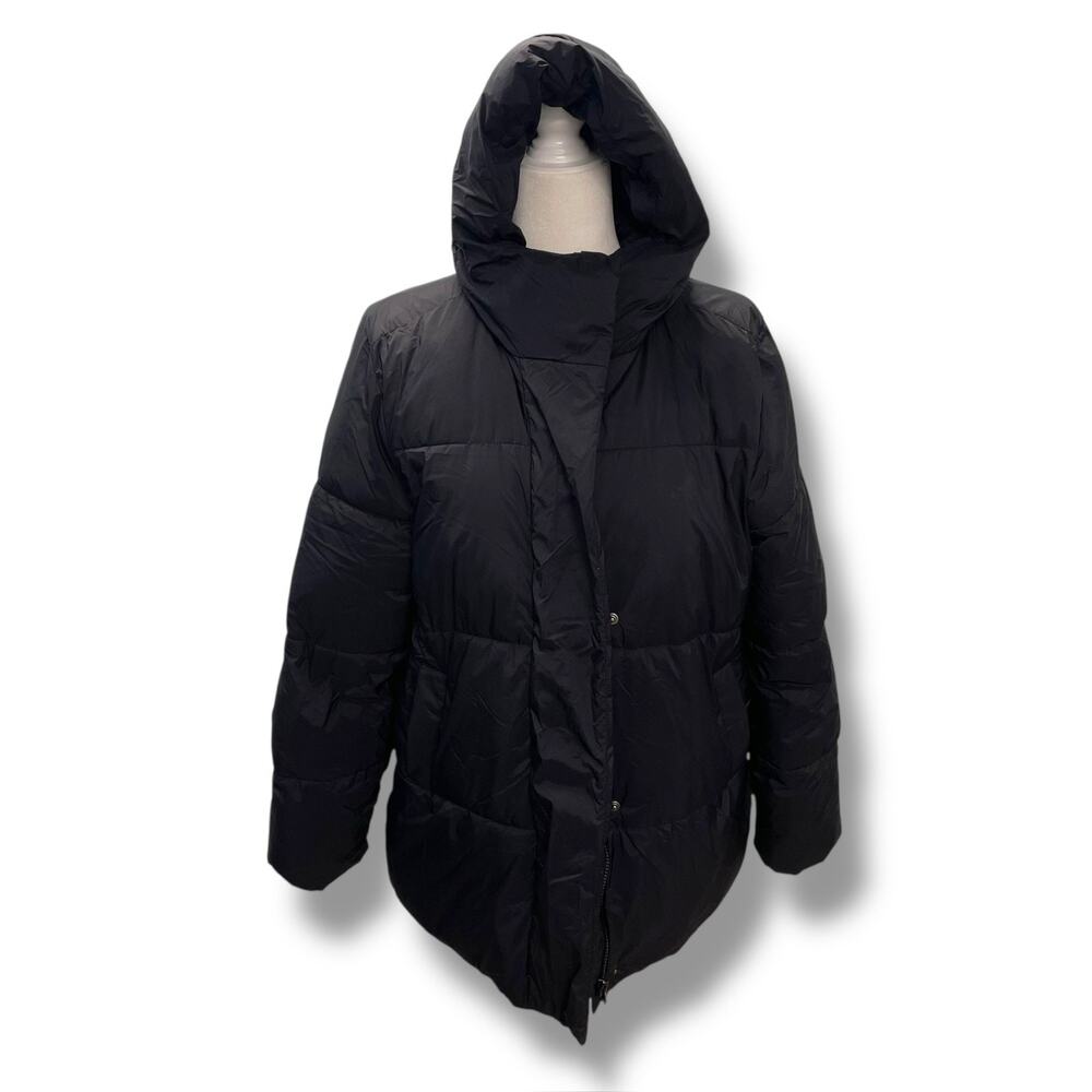 Old Navy Women's Winter Puffer Coat Black Hood Water Resistant XS